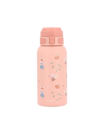 Para Comer Tutete Botella De Acero Térmica Con Pajita Mouse Fairies rosa para niños