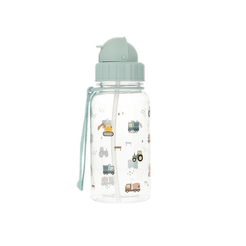 Para Comer Tutete Botella De Plástico Con Pajita Trucks verde para bebe