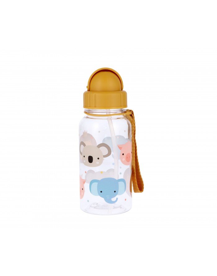 Para Comer Tutete Botella De Plástico Con Pajita Animal Friends amarillo para niños