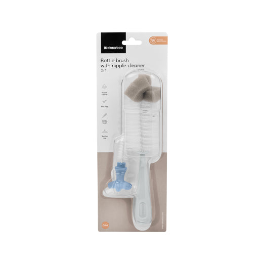 Cepillos Kikka Boo Cepillo Limpia Biberones 2 En 1  azul para bebe