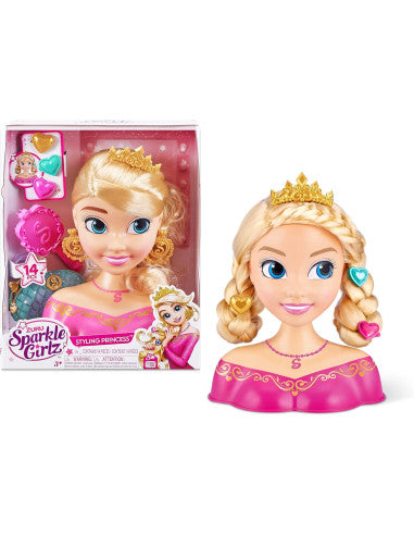 Muñecas Y Peluches Zuru Sparkle Girlz - Busto De Princesa Para Peinar 14 Piezas multicolor para niños