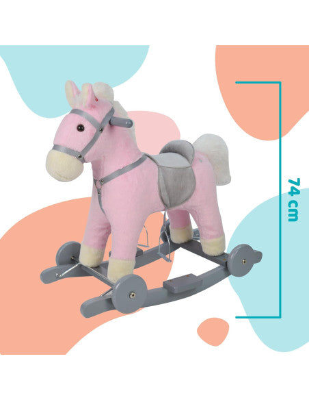 Muñecas Y Peluches Famosa Caballito Rosa Balancin Con Sonido 74 Cm multicolor para bebe