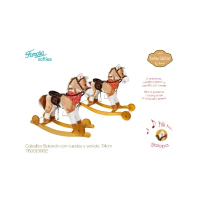 Muñecas Y Peluches Famosa Caballito Balancin Con Sonido 74 Cm multicolor para bebe