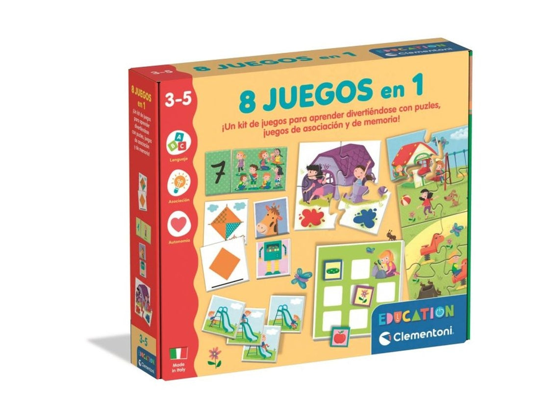 Juegos De Mesa Clementoni Education - 8 Juegos En 1 multicolor para niños