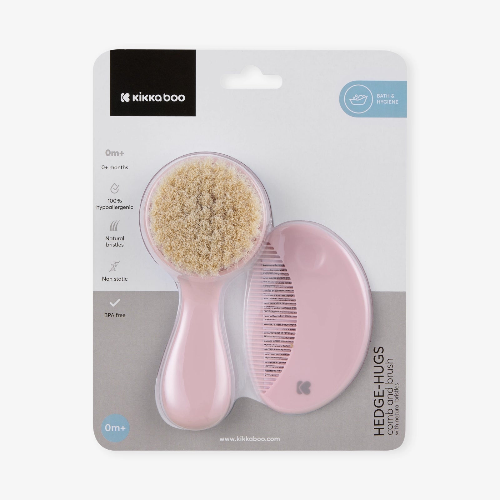 Baño Kikka Boo Peine Y Cepillo Con Cerdas Naturales Sleepy Sheep Rosa rosa para bebe