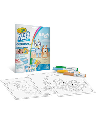 Juegos De Mesa Crayola Bluey - Colorea Sin Manchas,18 Páginas Para Colorear Y 4 Rotuladores multicolor para niños