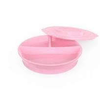 Para Comer Twistshake Plato Dividido Con Tapa Pastel Rosa rosa para bebe