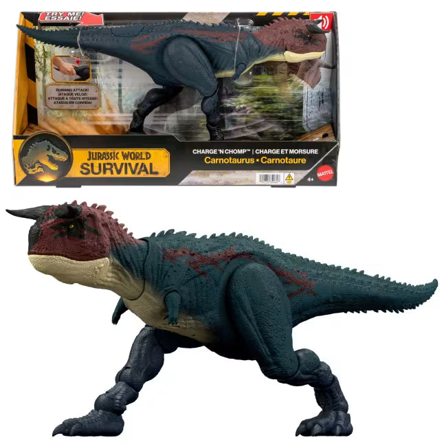 Figuras Y Minimundos Mattel Games Jurassic World Dinosaurio De Juguete Carnotaurus multicolor para niños