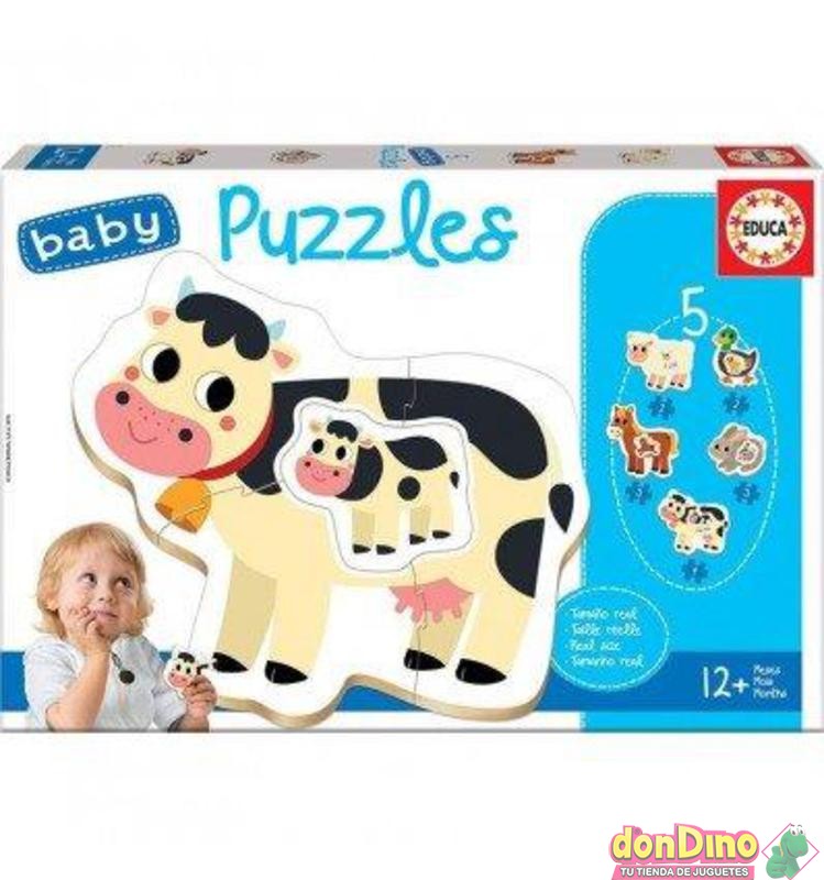 Construcciones Y Puzzles Educa Baby 5 Puzzles Animales De La Granja 2-3-4 Piezas multicolor para bebe