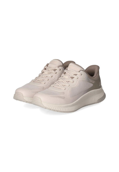 Zapatillas Skechers Bobs Squad 4+Stape Look beige para mujer