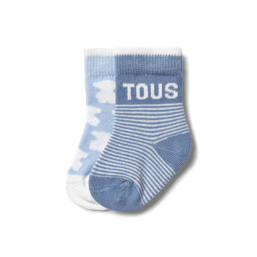 Regalos Tous Set 2 Calcetines Tous Baby Modelo Ssocks-2402 Celeste azul para bebe