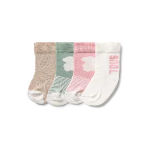 Regalos Tous Set 4 Calcetines Tous Baby Modelo Ssocks-2405 Rosa multicolor para bebe