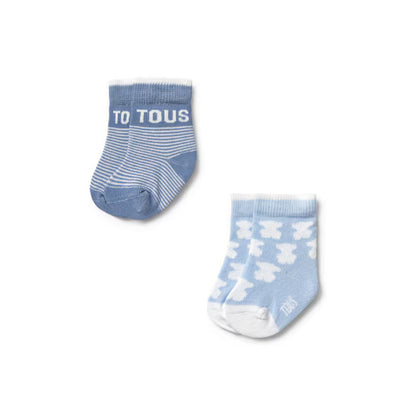 Regalos Tous Set 2 Calcetines Tous Baby Modelo Ssocks-2402 Celeste azul para bebe