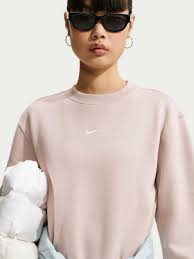 Sudadera Nike Stdo Flc Mw Std Crew marrón para mujer