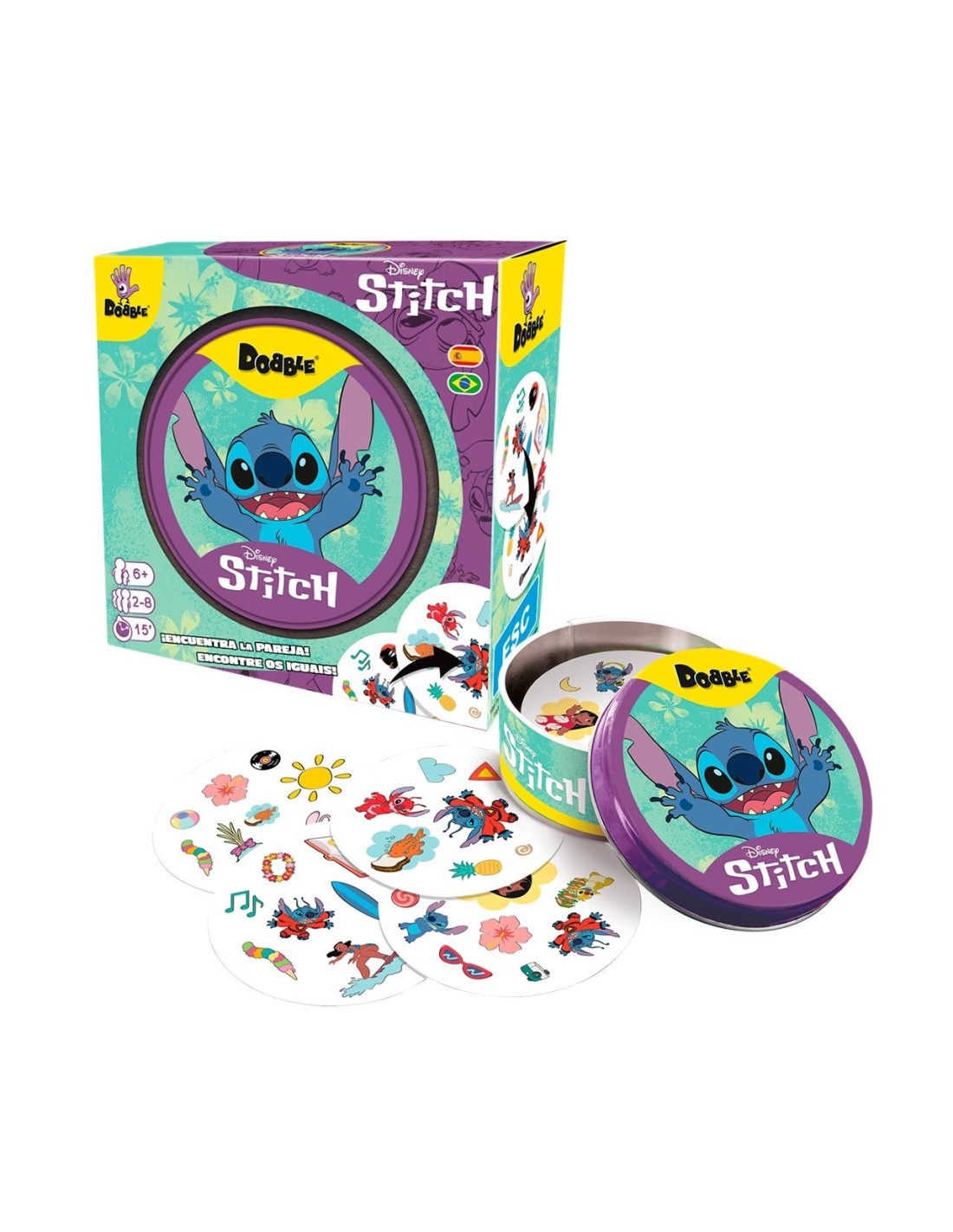 Juegos De Mesa Asmodee Juego De Cartas Dobble Disney Stitch multicolor para niños