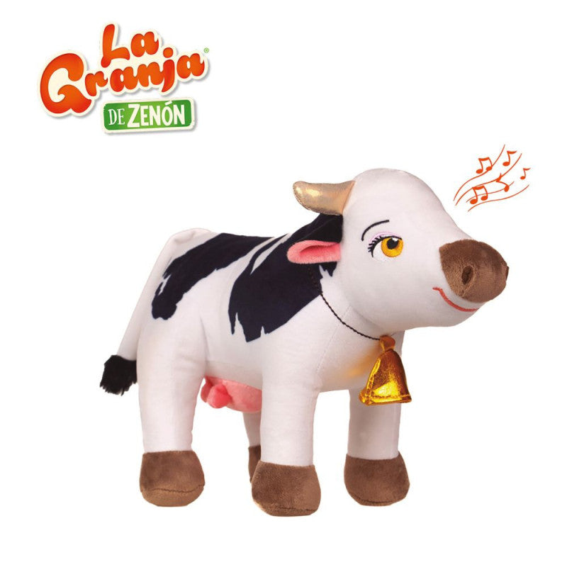 Primera Infancia Bandai La Granja De Zenón - Peluche Musical La Vaca Lola blanco para niños