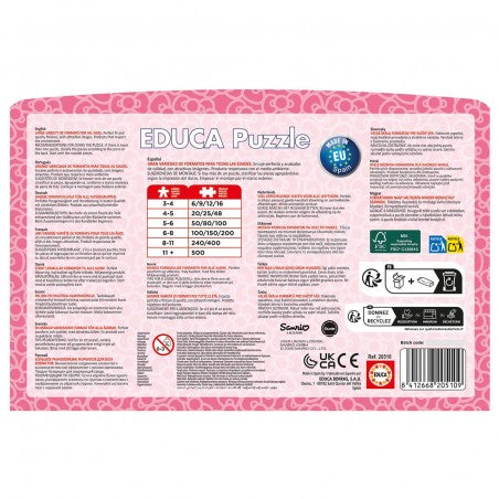 Construcciones Y Puzzles Educa Maleta 2 Puzzles 48 Piezas Hello Kitty My Melody multicolor para niños