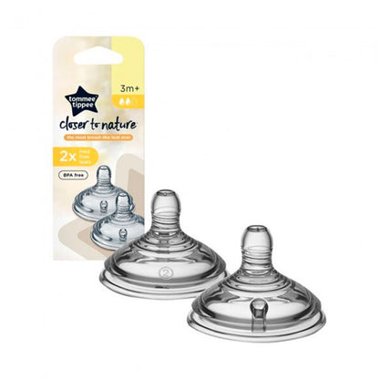 Lactancia Tommee Tippee Set 2 Tetinas Natural Start Flujo Medio traslúcido para bebe