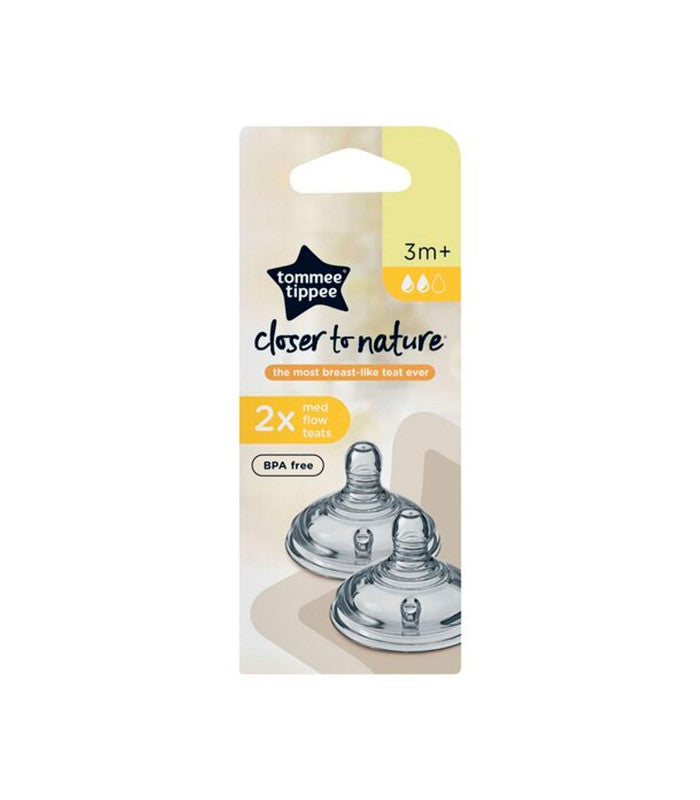 Lactancia Tommee Tippee Set 2 Tetinas Natural Start Flujo Medio traslúcido para bebe