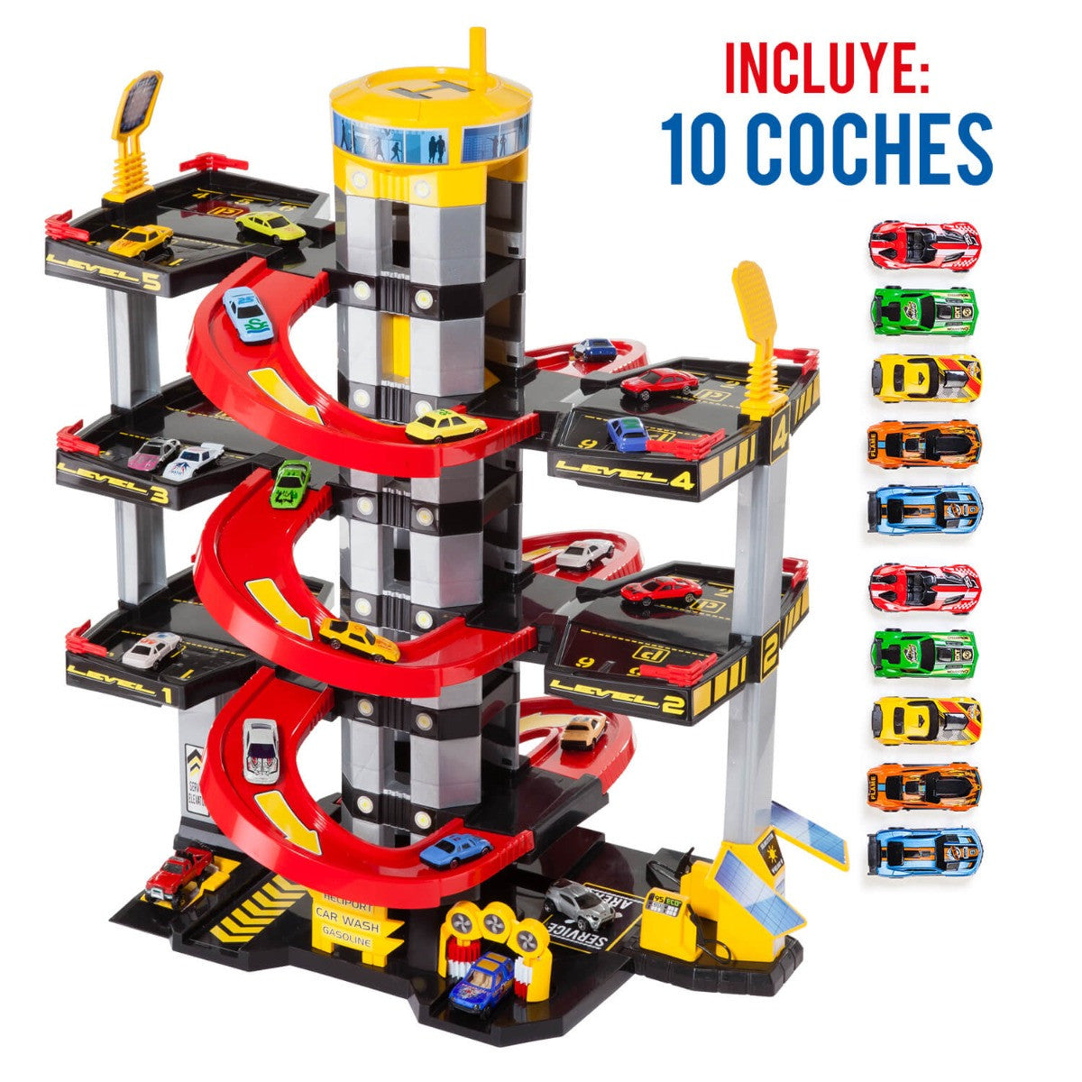 Vehículos Y Radiocontrol Molto Parking 6 Plantas Incluye Helicóptero +5 Coches multicolor para niños