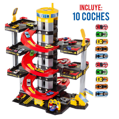 Vehículos Y Radiocontrol Molto Parking 6 Plantas Incluye Helicóptero +5 Coches multicolor para niños