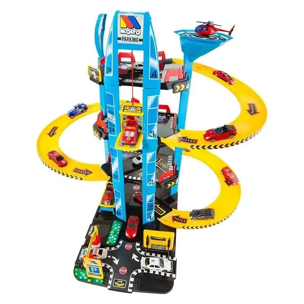 Otros Molto Parking 3 Plantas Con elevador automático y Helicóptero multicolor para niños