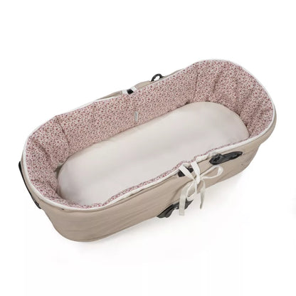 Primera Infancia Pasito A Pasito Cubre Cuco Varillas+Sábana Ajustable Cherry Flores rosa para bebe