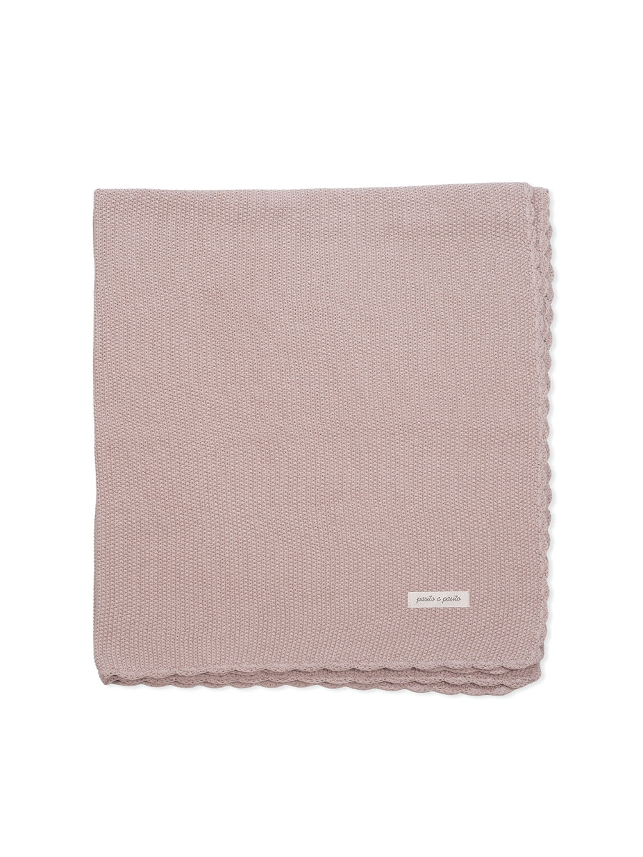 Paseo Pasito A Pasito Manta Punto Tricot Rosa rosa para bebe