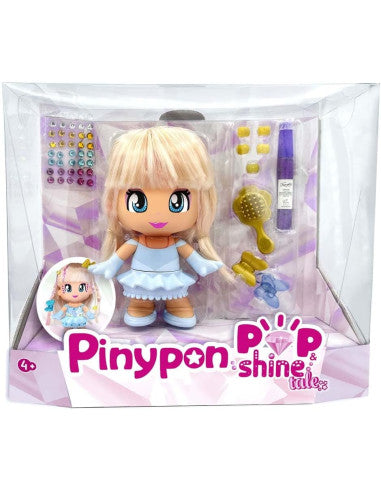 Figuras Y Minimundos Famosa Pinypon Pop&Shine - Figura 17 Cm Para Peinar azul para niños