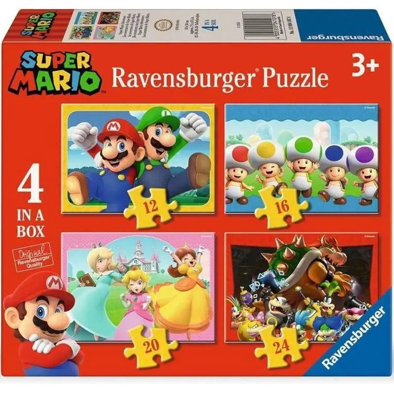 Construcciones Y Puzzles Ravensburger 4 Puzzles Progresivos 12-16-20-24 Piezas Super Mario multicolor para niños
