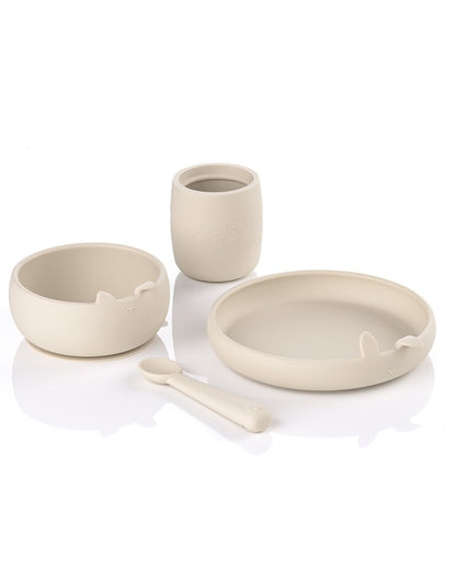 Para Comer Jané 070235-U10-Beige Vajilla Silicona 4 Piezas Sand para mundo bebé