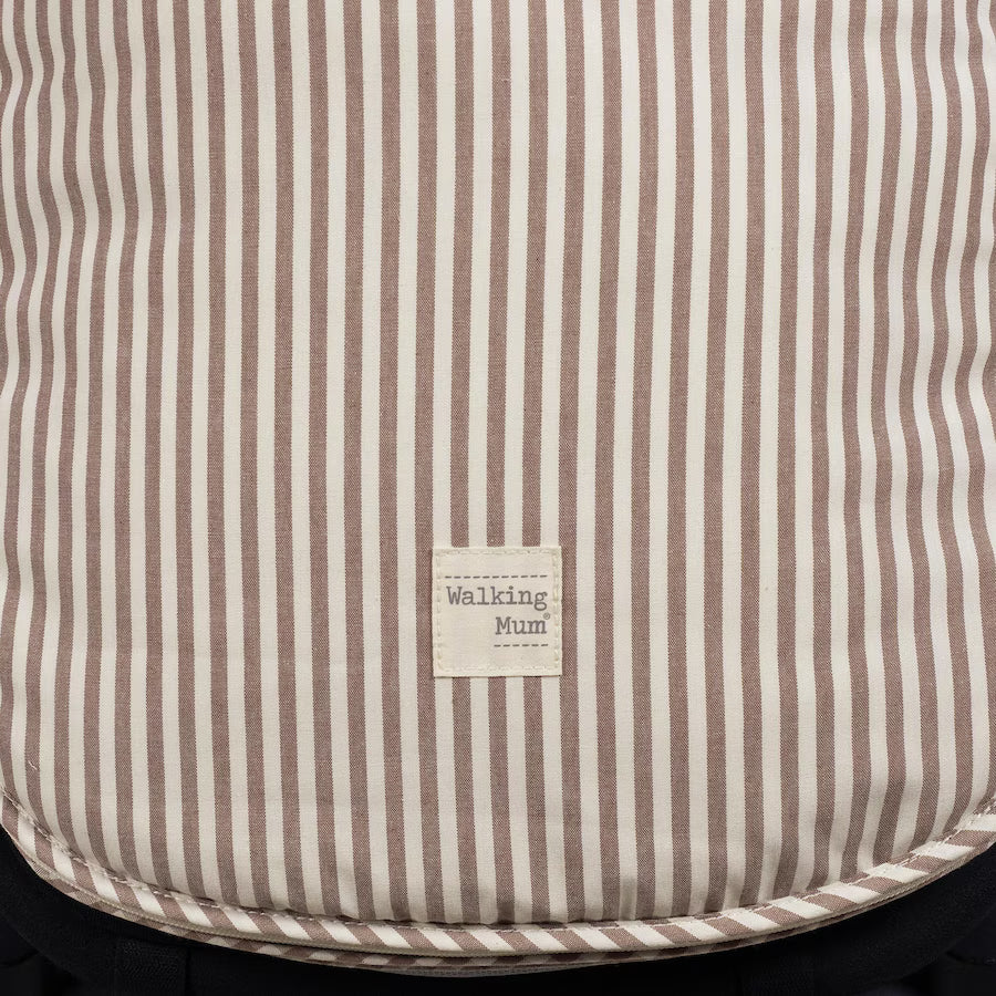 Paseo Walking Mum Saco Entretiempo Praliné Vichy-Rayas Moka multicolor para bebe
